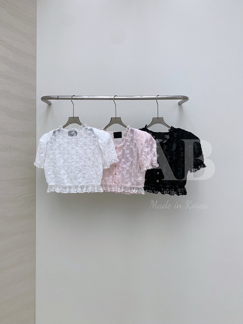 AB韓國㊣直郵東大門代購女裝新品熱賣25春夏人氣襯衫蕾絲衫AB襯衫/蕾絲衫