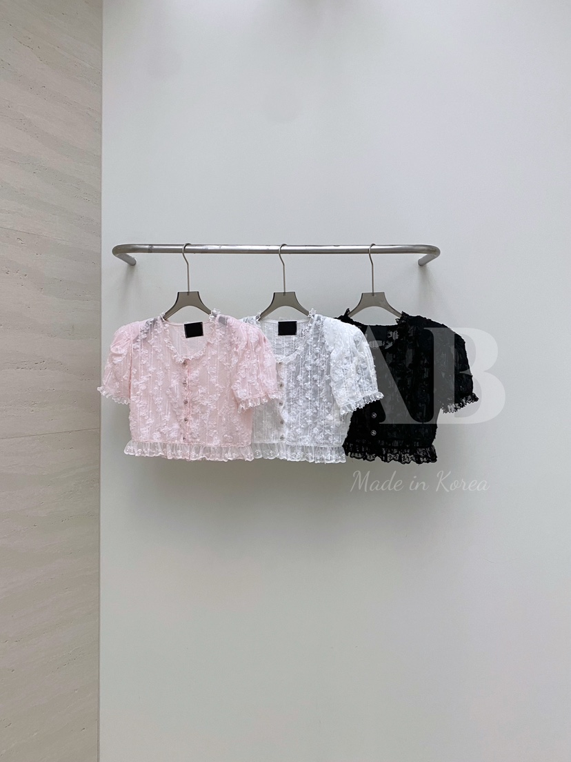 AB韓國㊣直郵東大門代購女裝新品熱賣25春夏人氣襯衫蕾絲衫AB襯衫/蕾絲衫