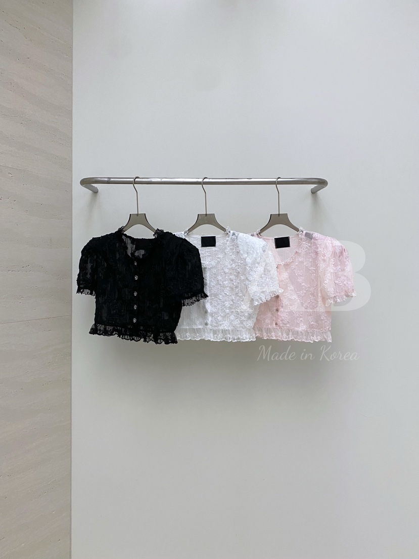 AB韓國㊣直郵東大門代購女裝新品熱賣25春夏人氣襯衫蕾絲衫AB襯衫/蕾絲衫