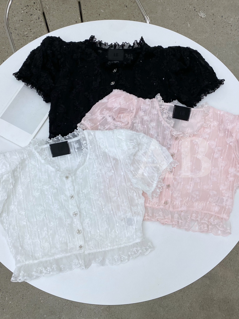 AB韓國㊣直郵東大門代購女裝新品熱賣25春夏人氣襯衫蕾絲衫AB襯衫/蕾絲衫