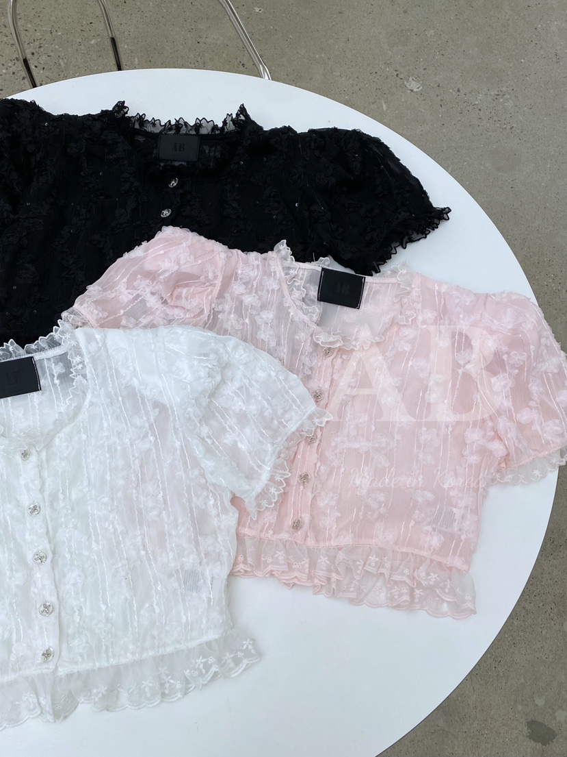 AB韓國㊣直郵東大門代購女裝新品熱賣25春夏人氣襯衫蕾絲衫AB襯衫/蕾絲衫