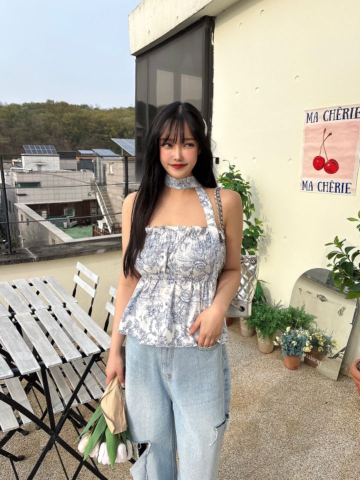 mars韓國直郵㊣女裝新款推薦25春夏時尚休閑吊帶背心含脖帶mars吊帶/背心