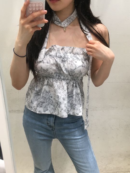 mars韓國直郵㊣女裝新款推薦25春夏時尚休閑吊帶背心含脖帶mars吊帶/背心