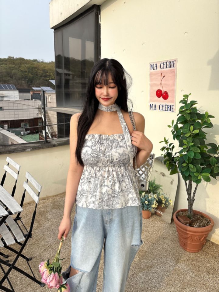 mars韓國直郵㊣女裝新款推薦25春夏時尚休閑吊帶背心含脖帶mars吊帶/背心