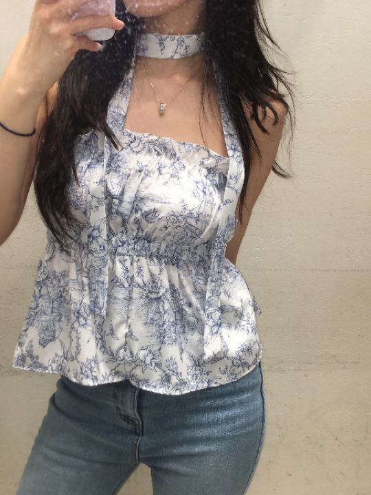 mars韓國直郵㊣女裝新款推薦25春夏時尚休閑吊帶背心含脖帶mars吊帶/背心
