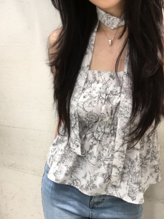 mars韓國直郵㊣女裝新款推薦25春夏時尚休閑吊帶背心含脖帶mars吊帶/背心