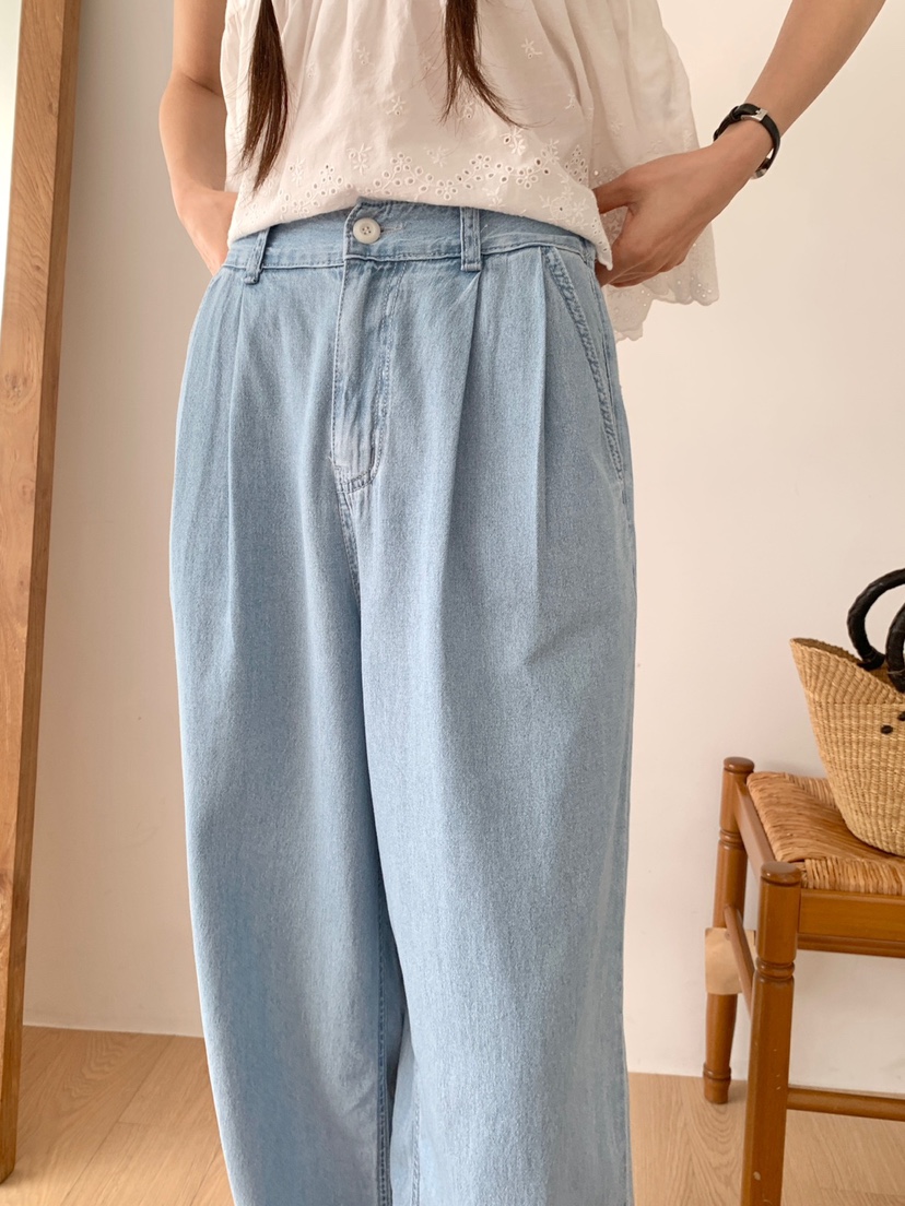 WOOD韓國㊣直郵東大門代購女裝新品休閑熱賣推薦牛仔褲纖維WOOD牛仔褲