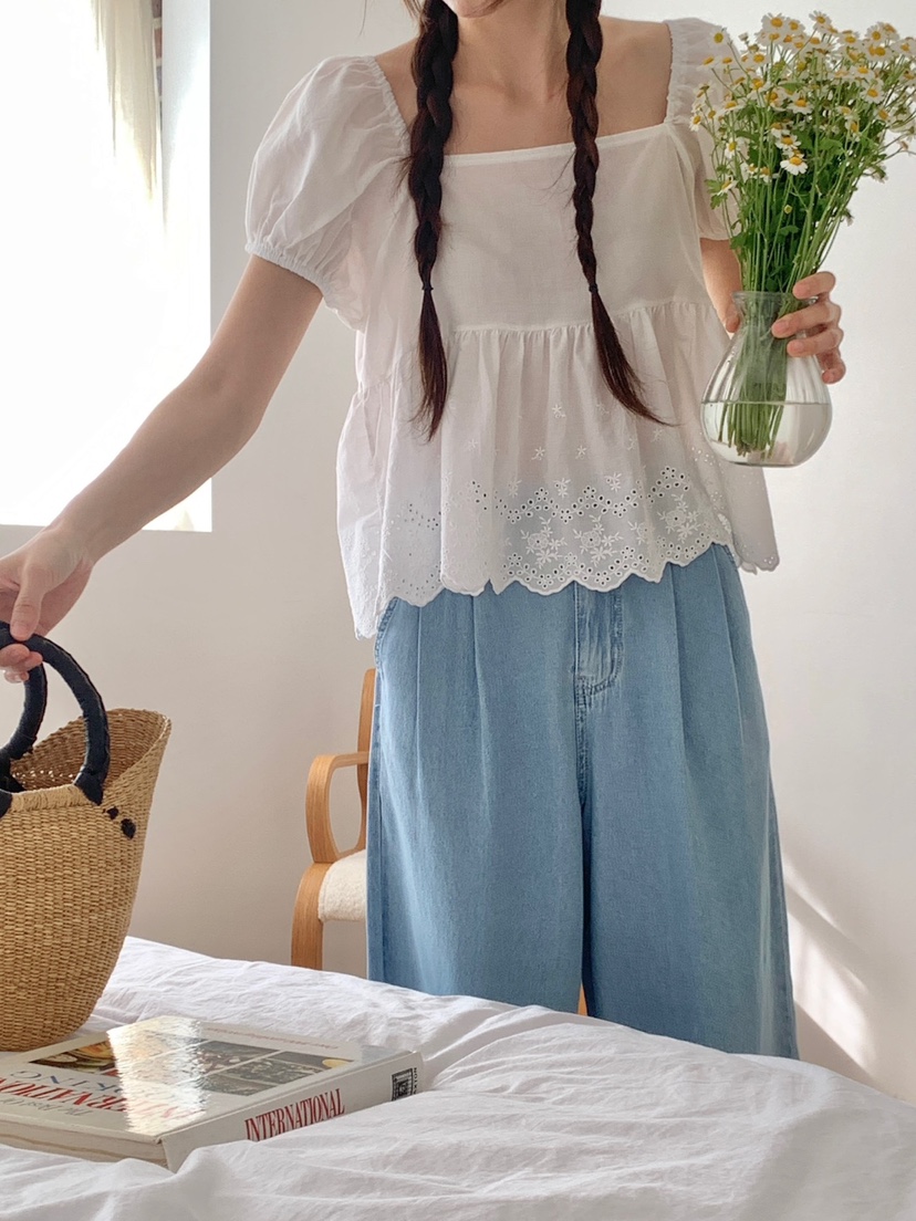 WOOD韓國㊣直郵東大門代購女裝新品休閑熱賣推薦牛仔褲纖維WOOD牛仔褲