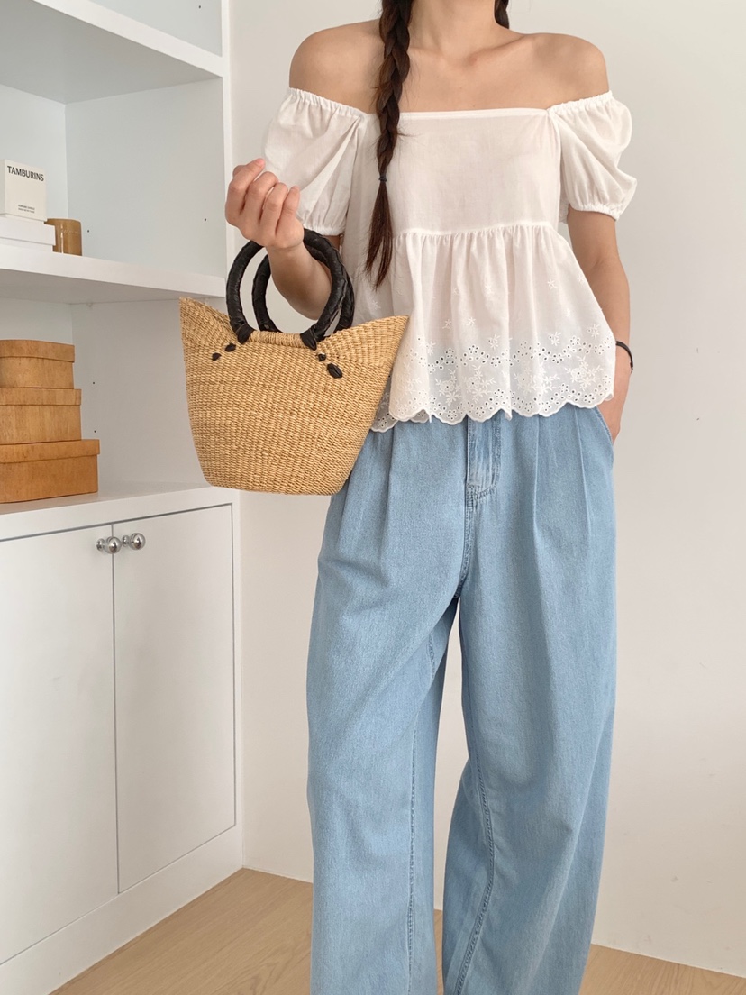 WOOD韓國㊣直郵東大門代購女裝新品休閑熱賣推薦牛仔褲纖維WOOD牛仔褲