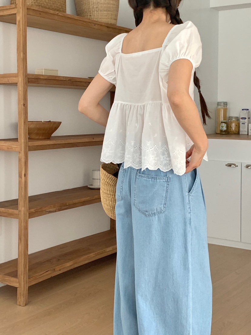WOOD韓國㊣直郵東大門代購女裝新品休閑熱賣推薦牛仔褲纖維WOOD牛仔褲