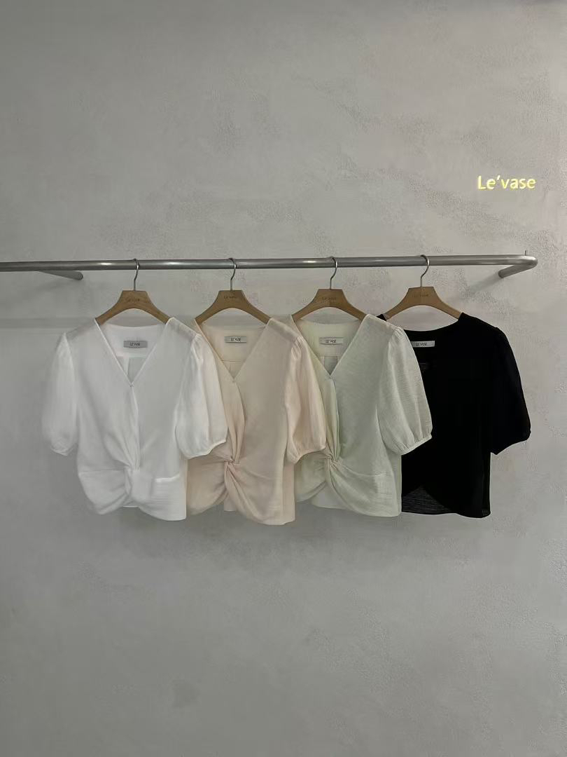 LE VASE韓國直郵㊣東大門實拍女裝新款時尚25春夏襯衫蕾絲衫LE VASE襯衫/蕾絲衫