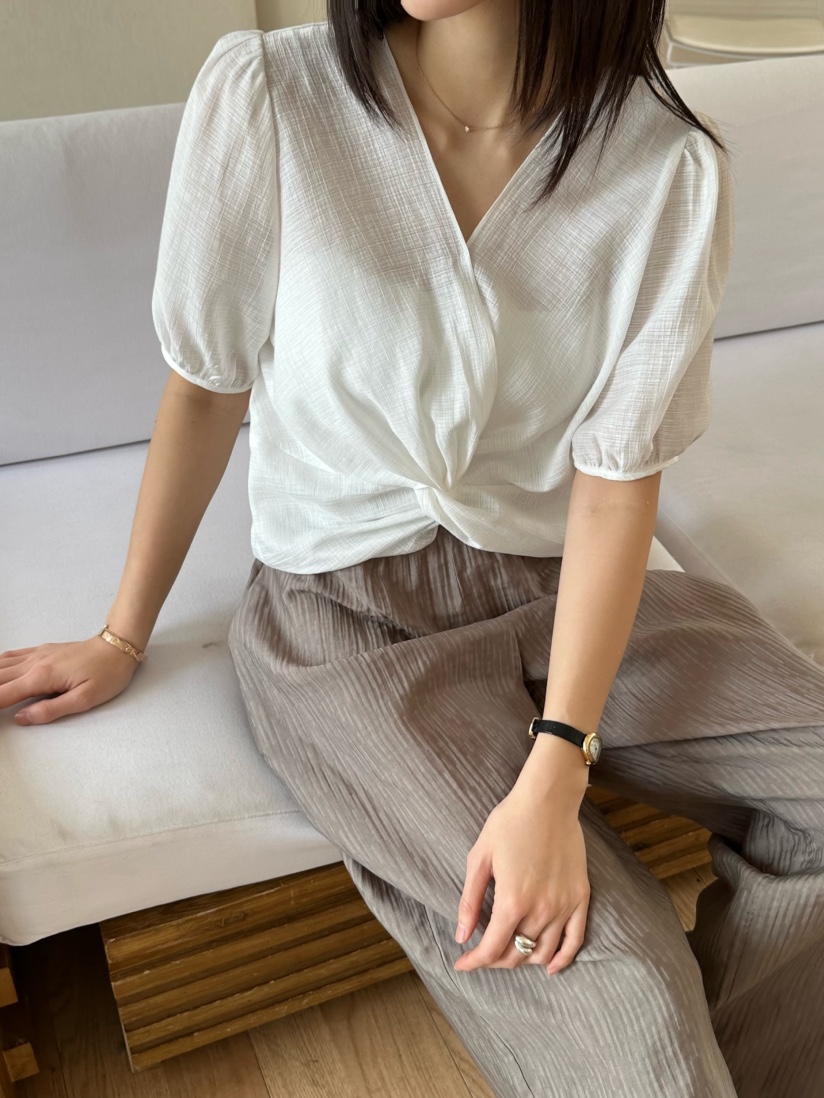 LE VASE韓國直郵㊣東大門實拍女裝新款時尚25春夏襯衫蕾絲衫LE VASE襯衫/蕾絲衫