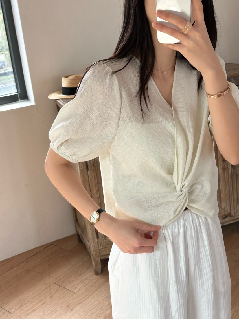 LE VASE韓國直郵㊣東大門實拍女裝新款時尚25春夏襯衫蕾絲衫LE VASE襯衫/蕾絲衫圖色4