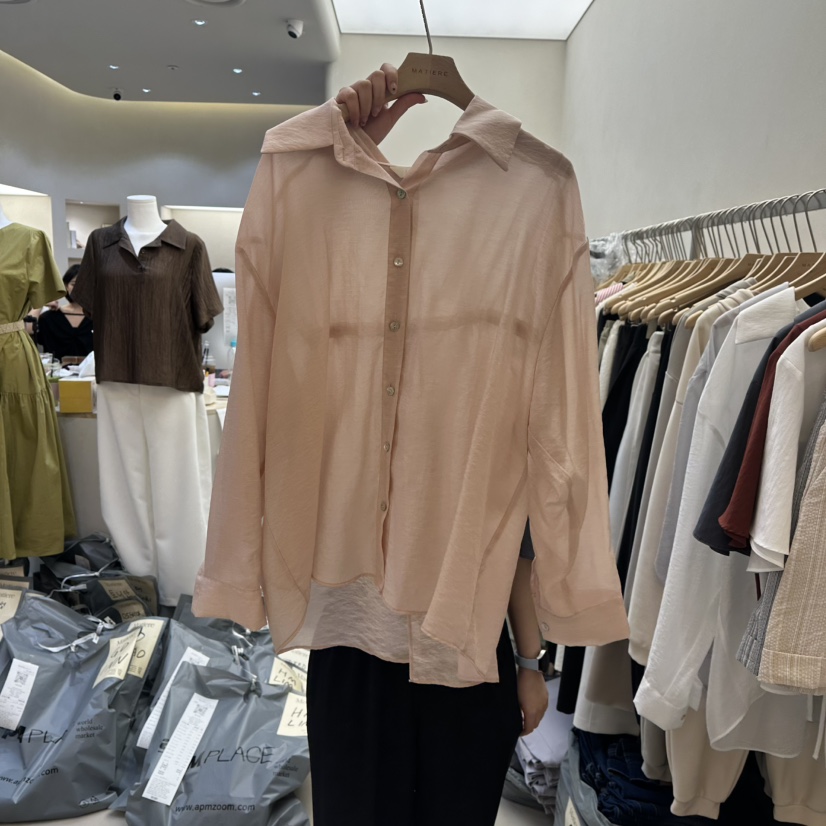 MATIERE直郵韓國代購㊣女裝新品推薦休閑熱賣人氣襯衫蕾絲衫MATIERE襯衫/蕾絲衫圖色2