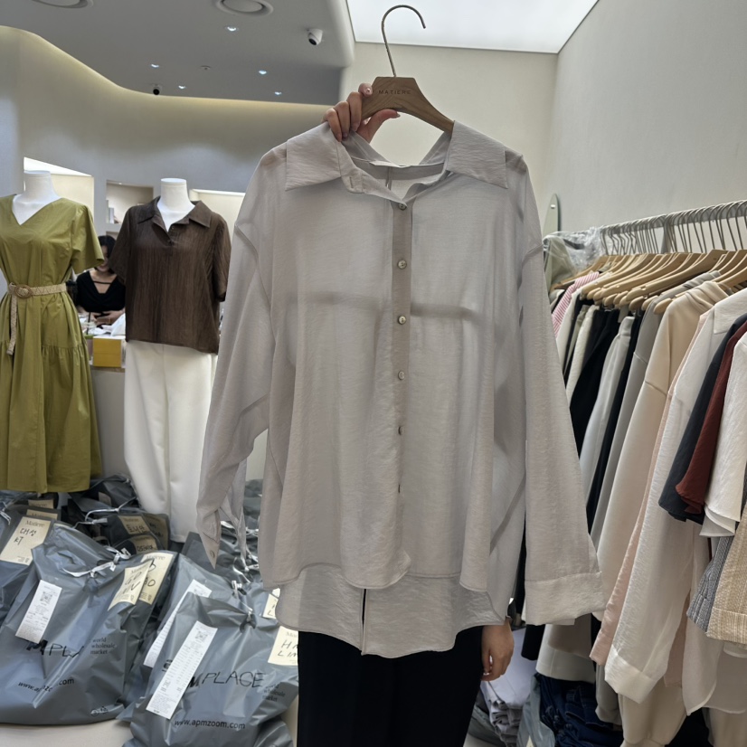MATIERE直郵韓國代購㊣女裝新品推薦休閑熱賣人氣襯衫蕾絲衫MATIERE襯衫/蕾絲衫圖色3