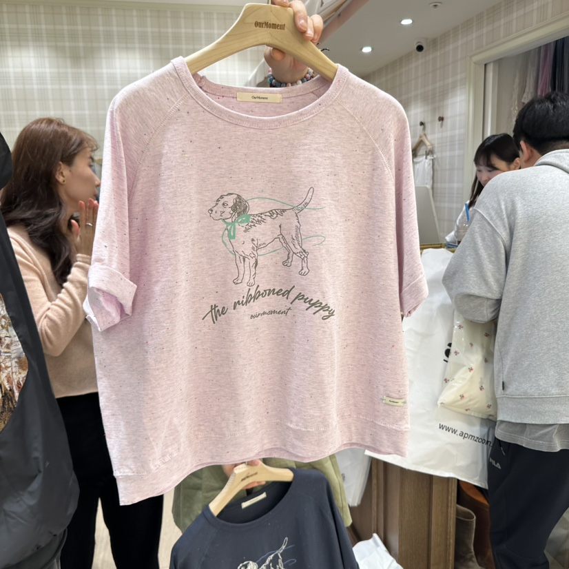 OURMOMENT直郵韓國代購㊣女裝新款休閑25春夏熱賣時尚人氣T恤OURMOMENTT恤圖色2