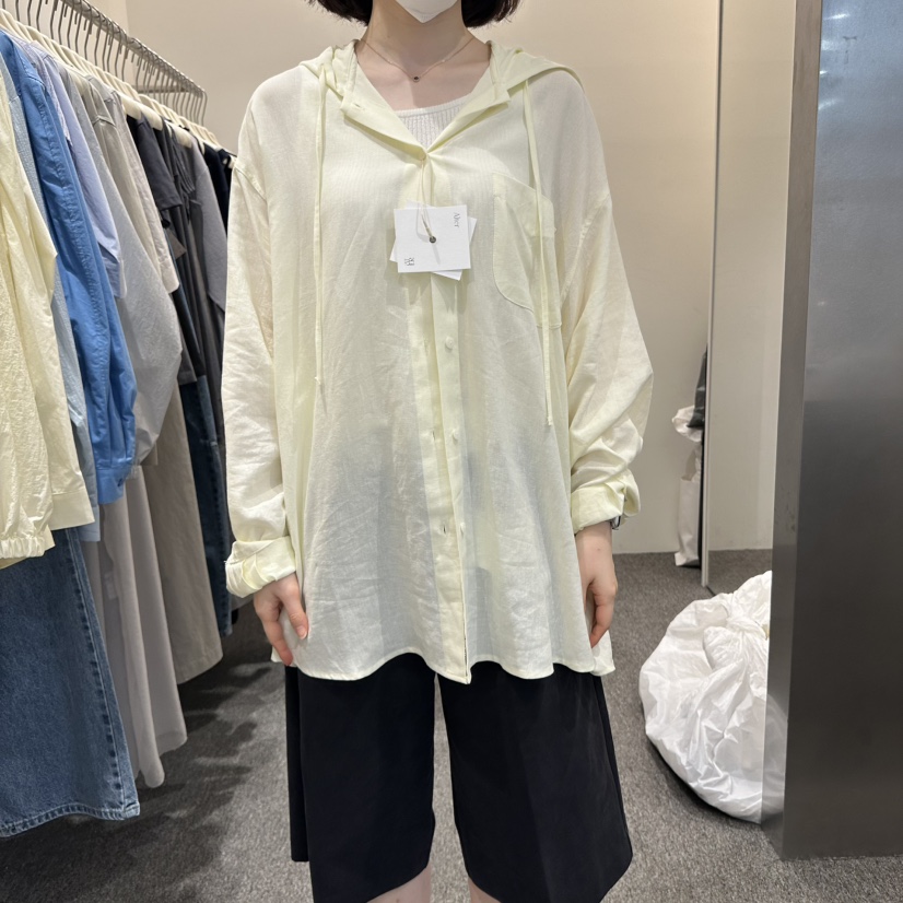 ALTER韓國直郵㊣女裝新款25春夏時尚推薦襯衫蕾絲衫兜帽亞麻Alter襯衫/蕾絲衫圖色2