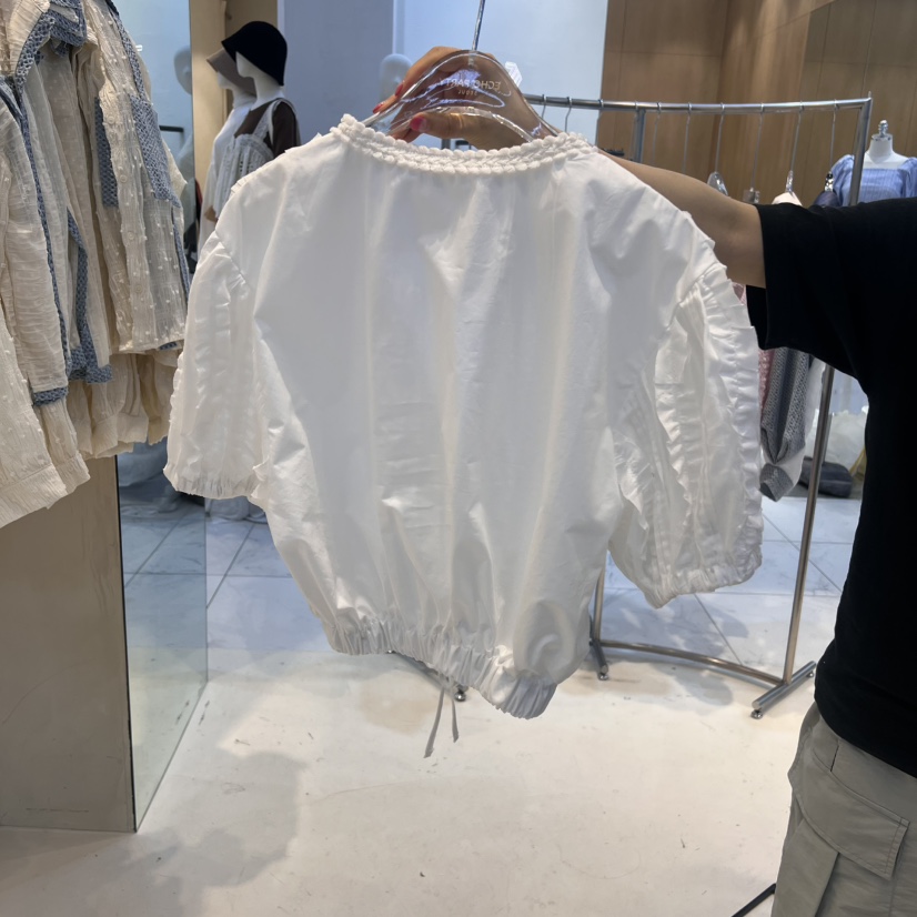 ECHOPARTY韓國直郵㊣東大門實拍女裝新品人氣襯衫蕾絲衫V領ECHOPARTY襯衫/蕾絲衫