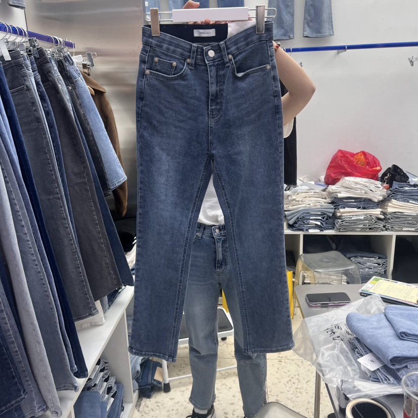 VANILLA J韓國㊣直郵東大門代購女裝新款熱賣推薦25春夏牛仔褲VANILLA J牛仔褲
