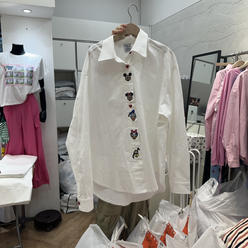DE LINE韓國直郵㊣女裝新款推薦熱賣休閑25春夏襯衫蕾絲衫DE LINE襯衫/蕾絲衫