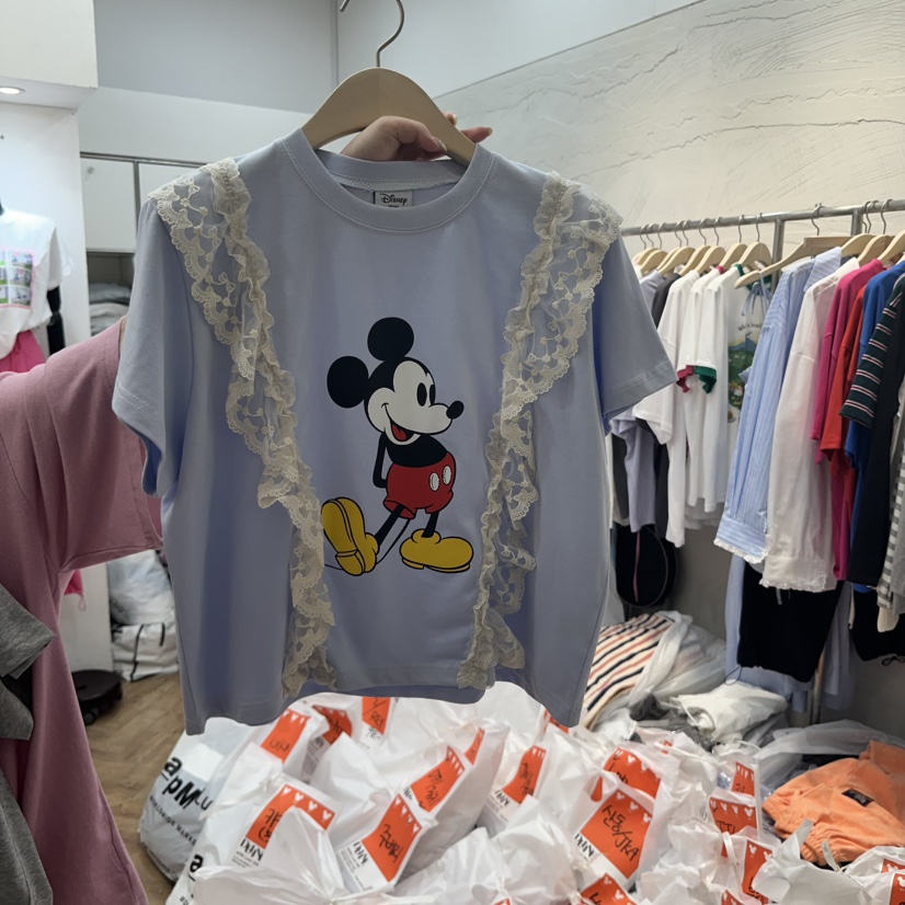 DE LINE直郵韓國代購㊣女裝新品時尚25春夏人氣推薦熱賣T恤DE LINET恤圖色2