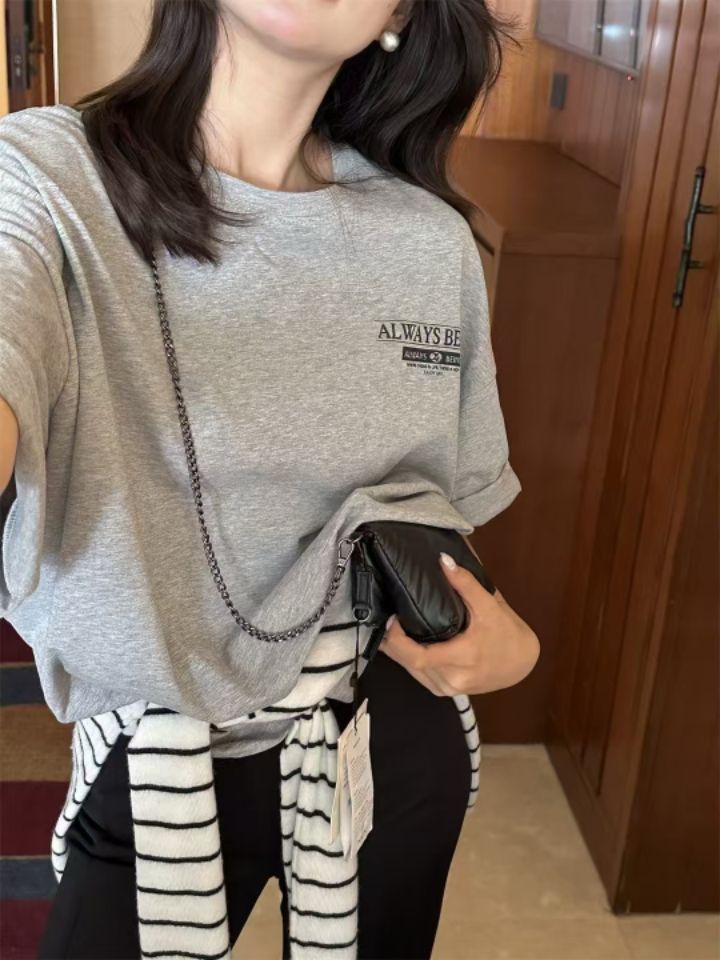 STAY HERE韓國直郵㊣東大門實拍女裝新品25春夏推薦時尚T恤STAY HERET恤
