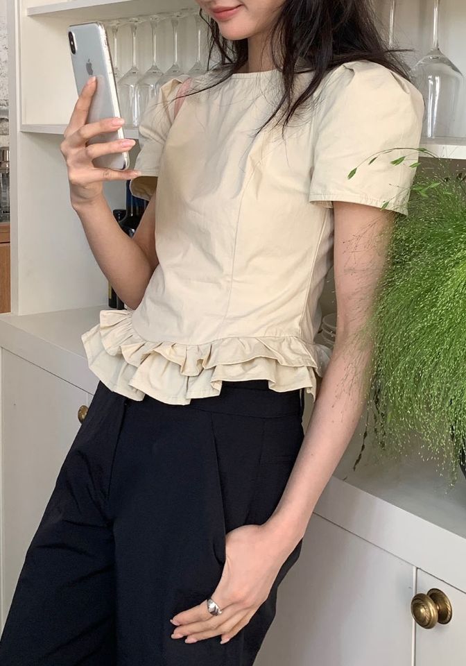 STAY HERE韓國㊣直郵東大門代購女裝新款熱賣25春夏襯衫蕾絲衫STAY HERE襯衫/蕾絲衫