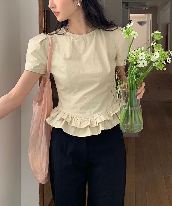 STAY HERE韓國㊣直郵東大門代購女裝新款熱賣25春夏襯衫蕾絲衫STAY HERE襯衫/蕾絲衫圖色2
