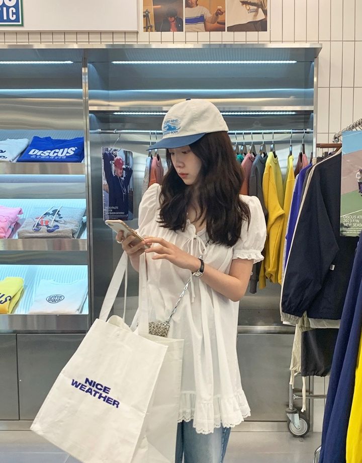 STAY HERE直郵韓國代購㊣女裝新品時尚25春夏連衣裙荷葉邊STAY HERE連衣裙
