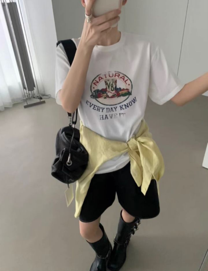 STAY HERE韓國㊣直郵東大門代購女裝新品熱賣人氣時尚25春夏T恤STAY HERET恤