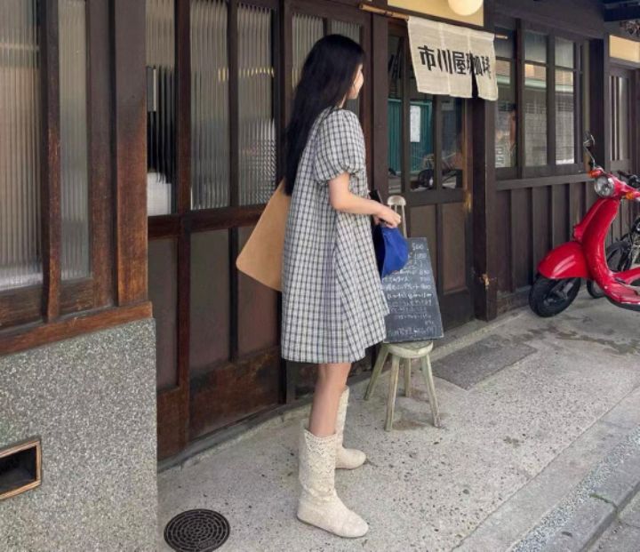 STAY HERE韓國直郵㊣女裝新款休閑熱賣推薦時尚人氣連衣裙STAY HERE連衣裙