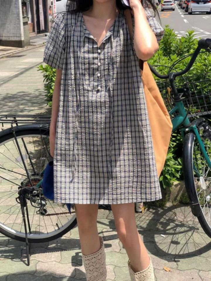 STAY HERE韓國直郵㊣女裝新款休閑熱賣推薦時尚人氣連衣裙STAY HERE連衣裙