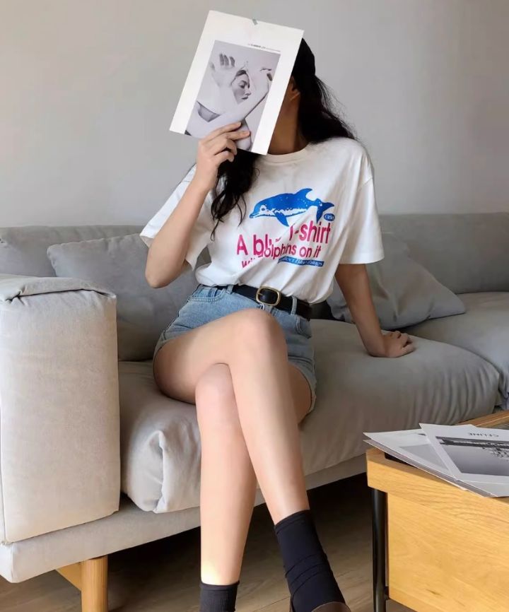 STAY HERE韓國直郵㊣東大門實拍女裝新款人氣休閑熱賣時尚T恤STAY HERET恤