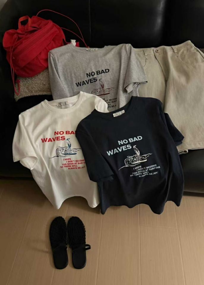 STAY HERE韓國㊣直郵東大門代購女裝新款時尚熱賣25春夏T恤STAY HERET恤