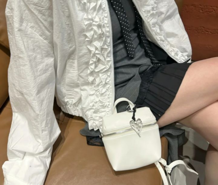 TROUVAILLE韓國直郵㊣東大門實拍女裝新品時尚休閑手提包牛皮TROUVAILLE手提包