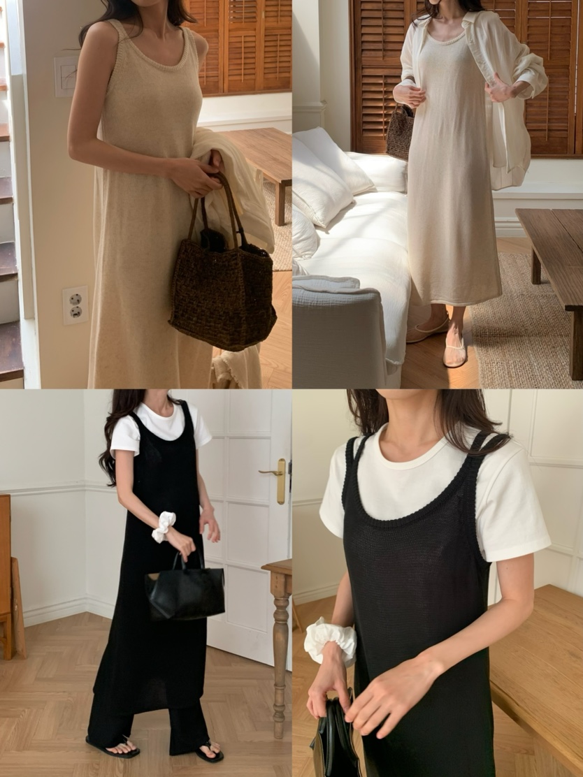 BLEECKER韓國直郵㊣女裝新品25春夏時尚休閑人氣連衣裙亞麻BLEECKER連衣裙