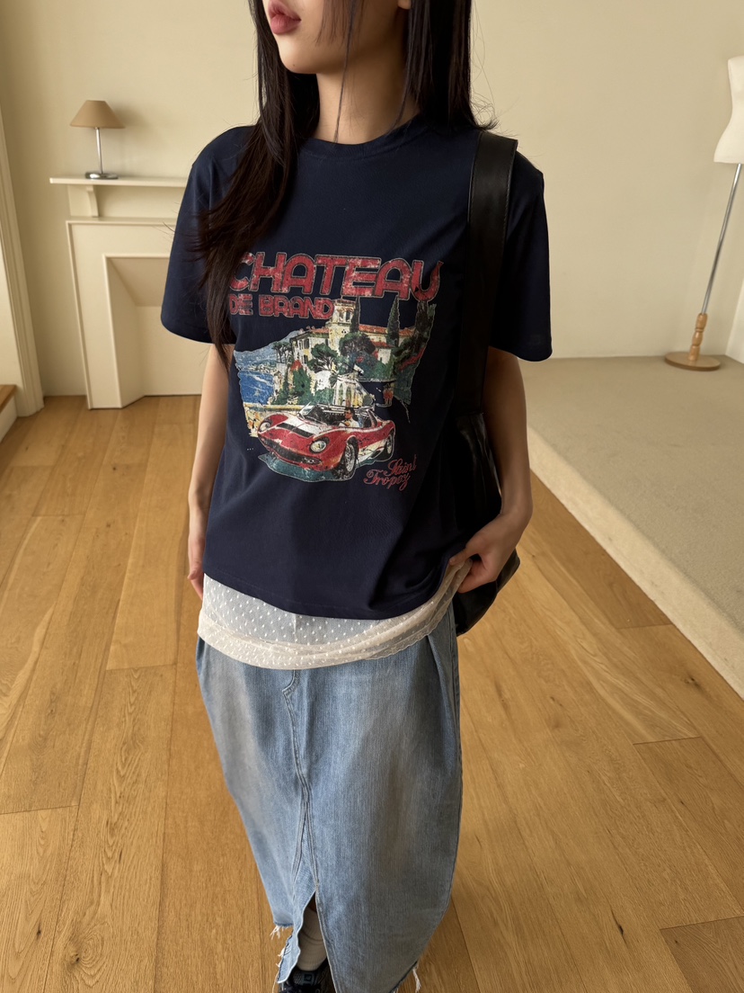 SUNDER MARKET韓國直郵㊣東大門實拍女裝新款人氣休閑熱賣T恤SUNDER MARKETT恤