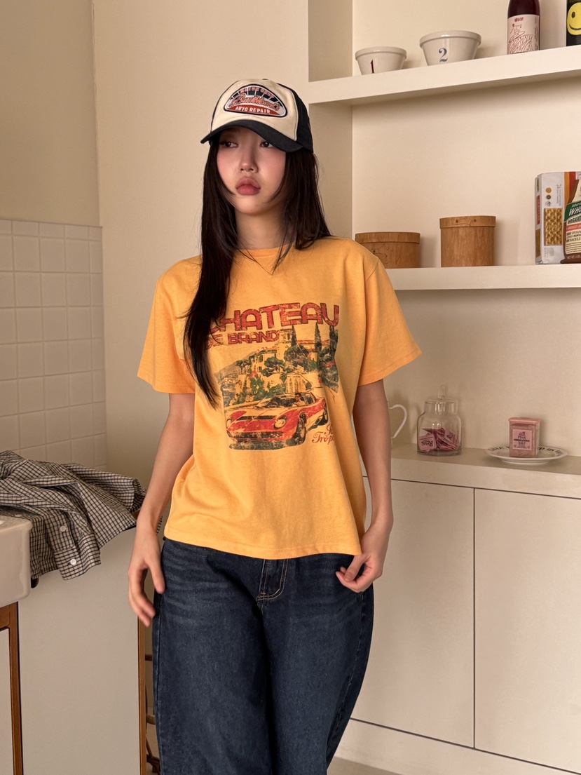 SUNDER MARKET韓國直郵㊣東大門實拍女裝新款人氣休閑熱賣T恤SUNDER MARKETT恤圖色2