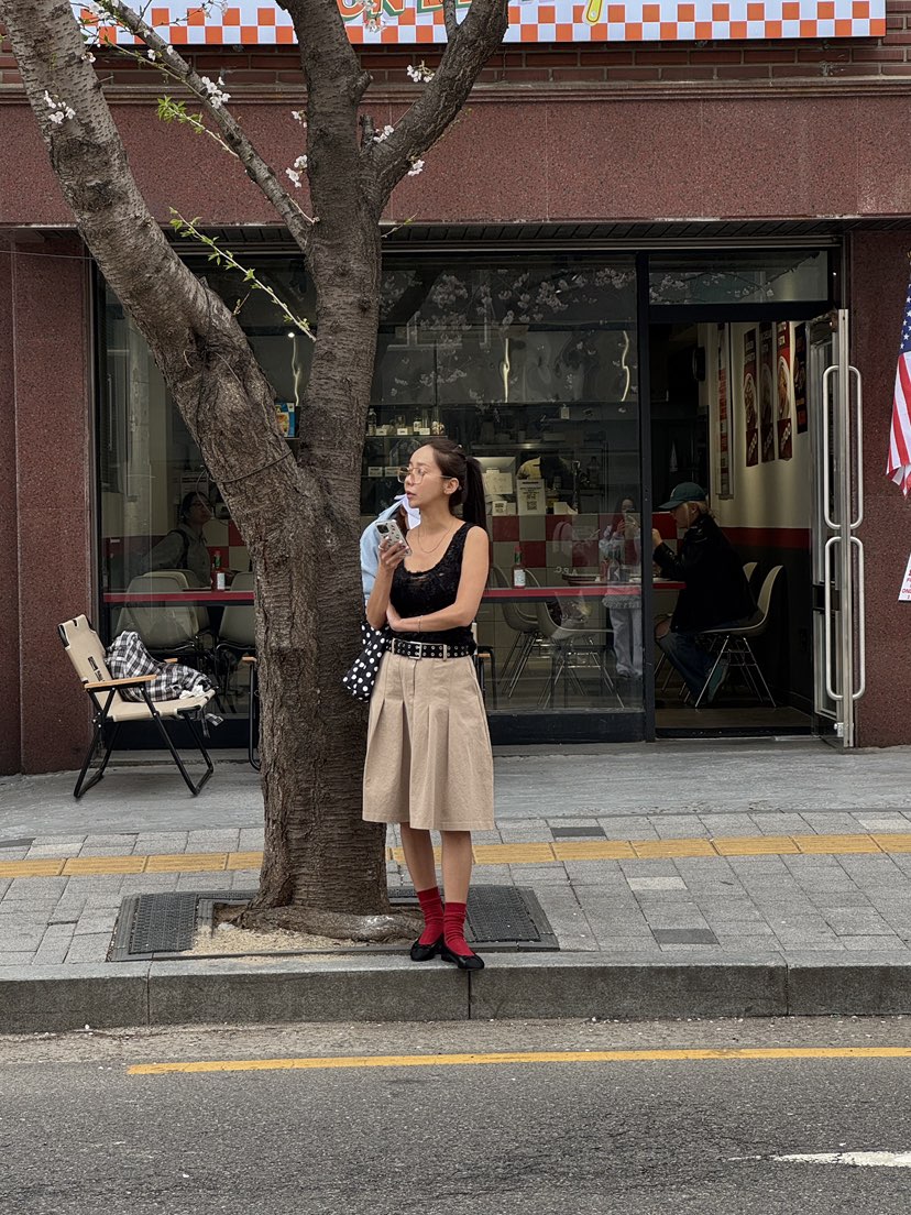 SUNDER MARKET韓國直郵㊣女裝新品人氣休閑半身裙中短裙棉質SUNDER MARKET半身裙/中短裙