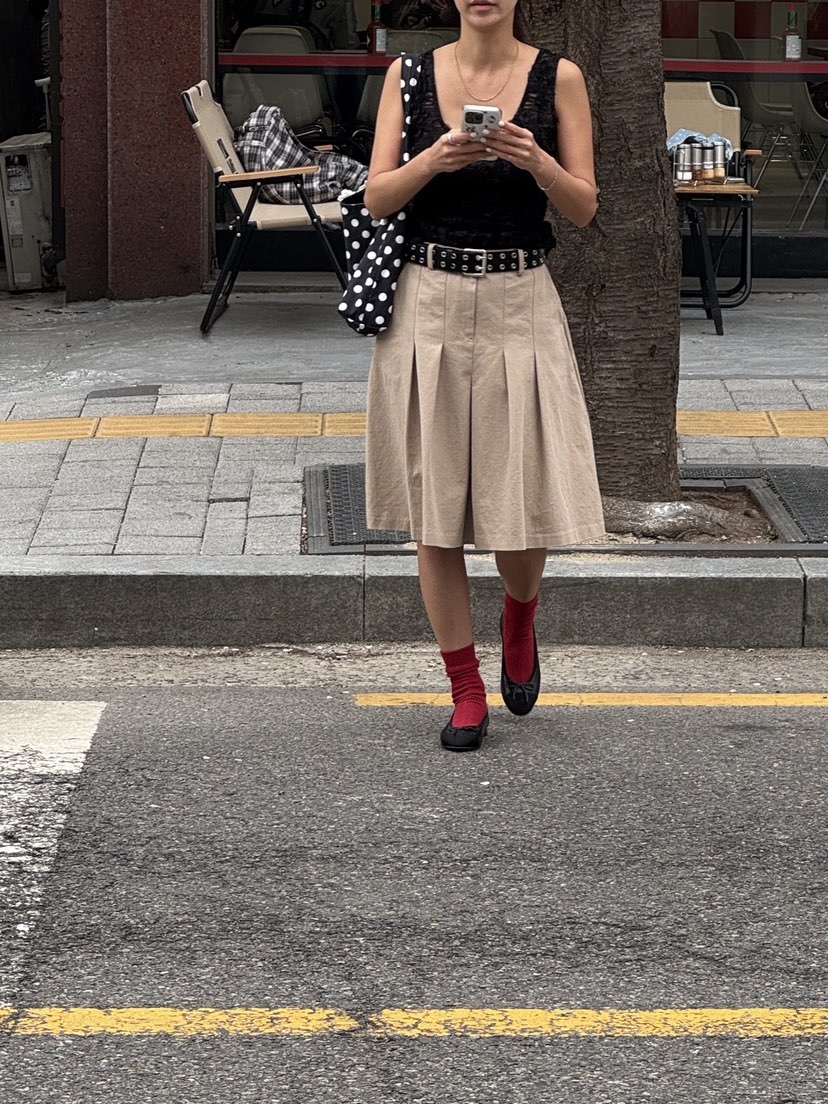 SUNDER MARKET韓國直郵㊣女裝新品人氣休閑半身裙中短裙棉質SUNDER MARKET半身裙/中短裙