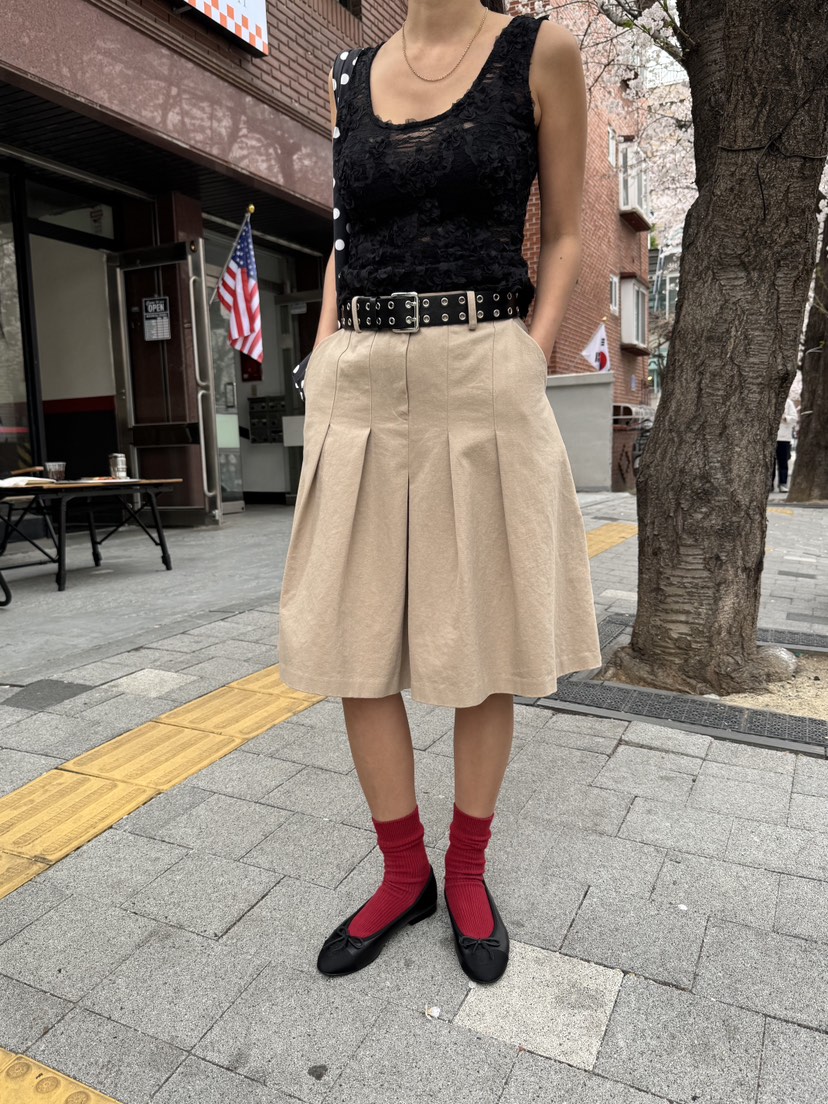 SUNDER MARKET韓國直郵㊣女裝新品人氣休閑半身裙中短裙棉質SUNDER MARKET半身裙/中短裙
