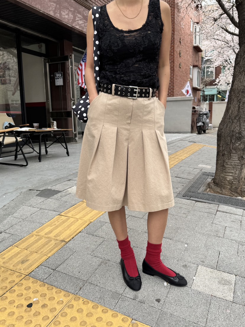 SUNDER MARKET韓國直郵㊣女裝新品人氣休閑半身裙中短裙棉質SUNDER MARKET半身裙/中短裙