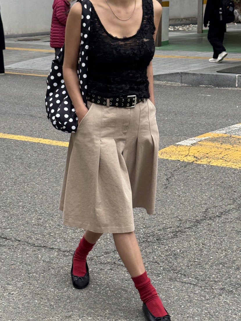 SUNDER MARKET韓國直郵㊣女裝新品人氣休閑半身裙中短裙棉質SUNDER MARKET半身裙/中短裙