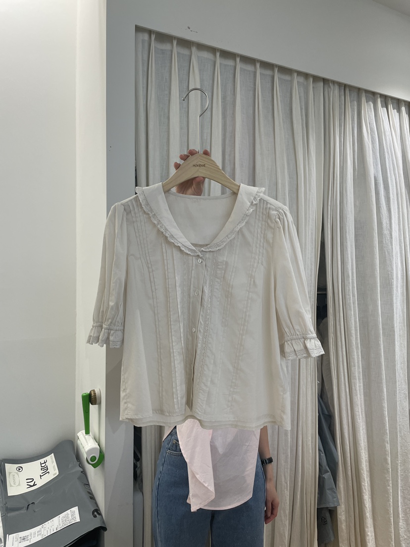 MOVENNE韓國直郵㊣女裝新品熱賣人氣休閑推薦時尚襯衫蕾絲衫MOVENNE襯衫/蕾絲衫圖色2