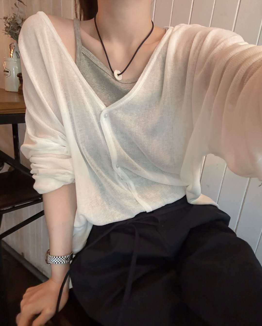 WEARRAW直郵韓國代購㊣女裝新款人氣25春夏熱賣推薦休閑針織衫WEARRAW針織衫圖色2