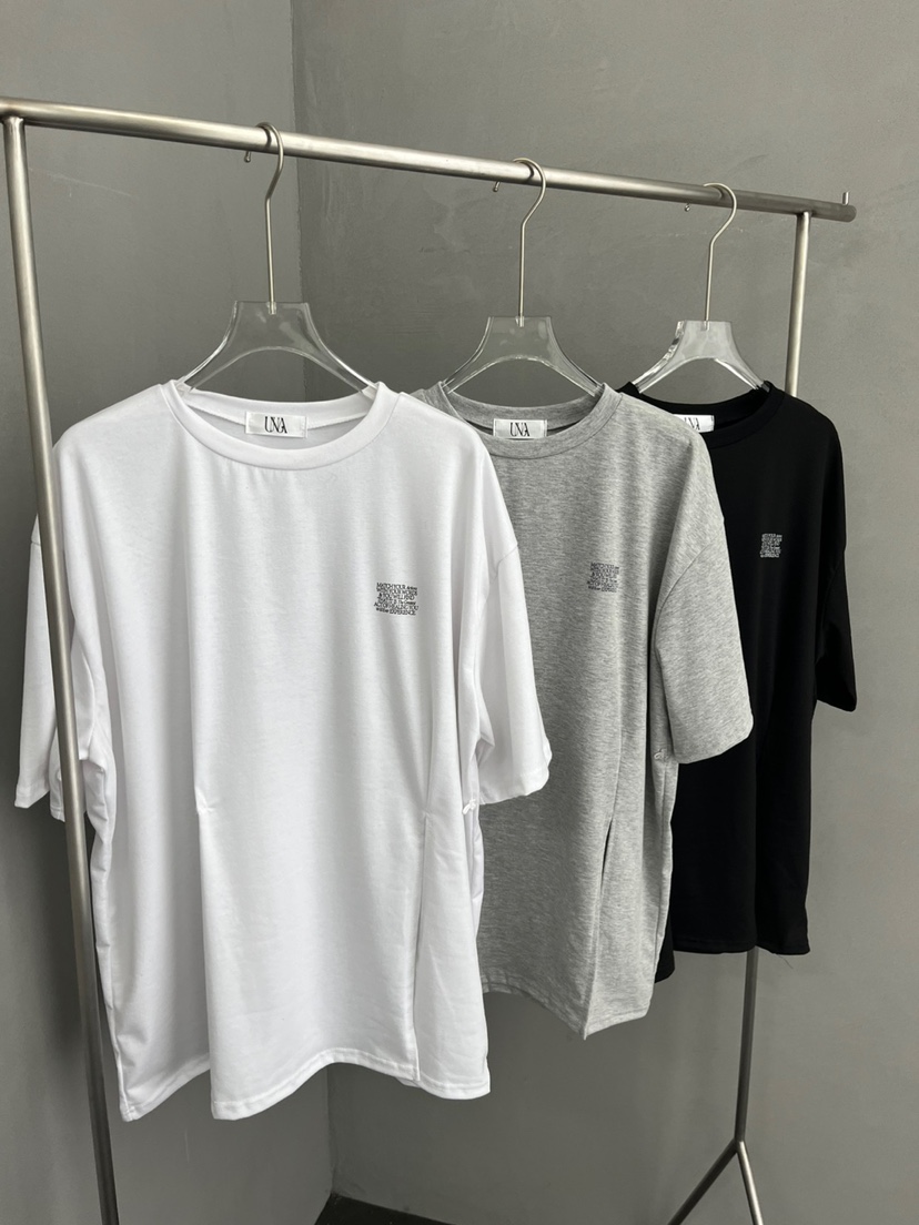UNA/THE MAY直郵韓國代購㊣女裝新品休閑推薦25春夏T恤紐扣THEMAY/UNAT恤圖色3左三色
