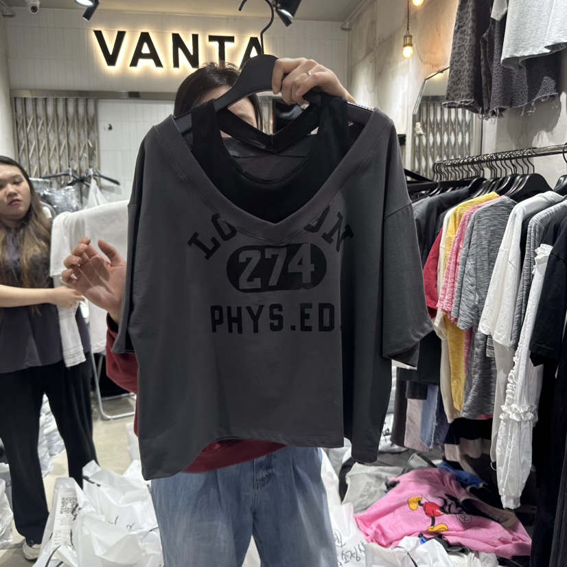 VANTA韓國直郵㊣東大門實拍女裝新款熱賣推薦25春夏時尚T恤VANTAT恤圖色2