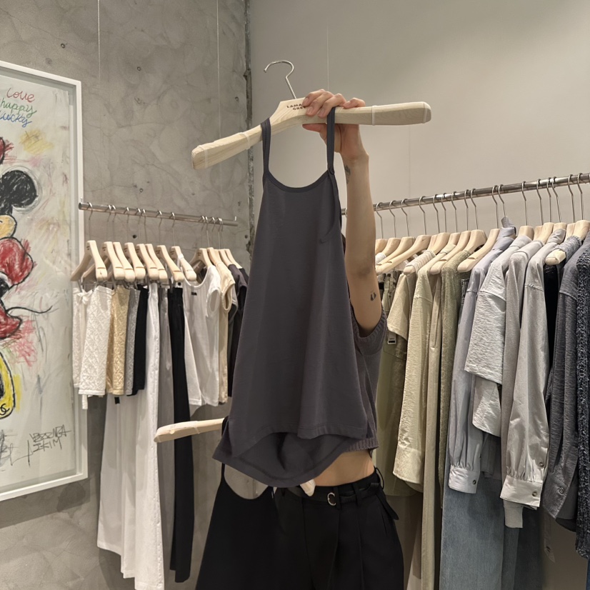 LAMAGIEPIE韓國㊣直郵東大門代購女裝新品人氣時尚吊帶背心LAMAGIE GREY吊帶/背心圖色2