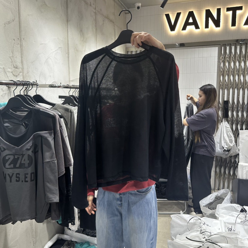VANTA直郵韓國代購㊣女裝新品時尚25春夏休閑推薦熱賣長袖T恤VANTA長袖T恤圖色3
