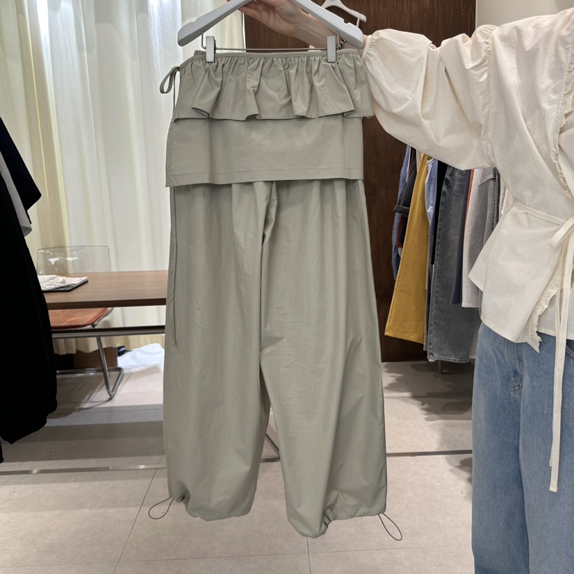 BUCKLE韓國直郵㊣女裝新款25春夏時尚推薦人氣熱賣裙褲荷葉邊BUCKLE裙褲